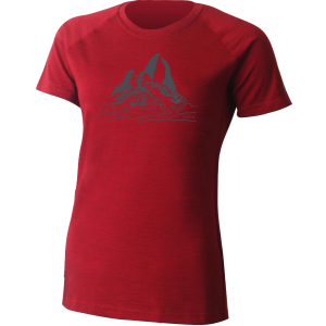Lasting dámské merino triko SORA červené s tiskem Velikost: 2XL