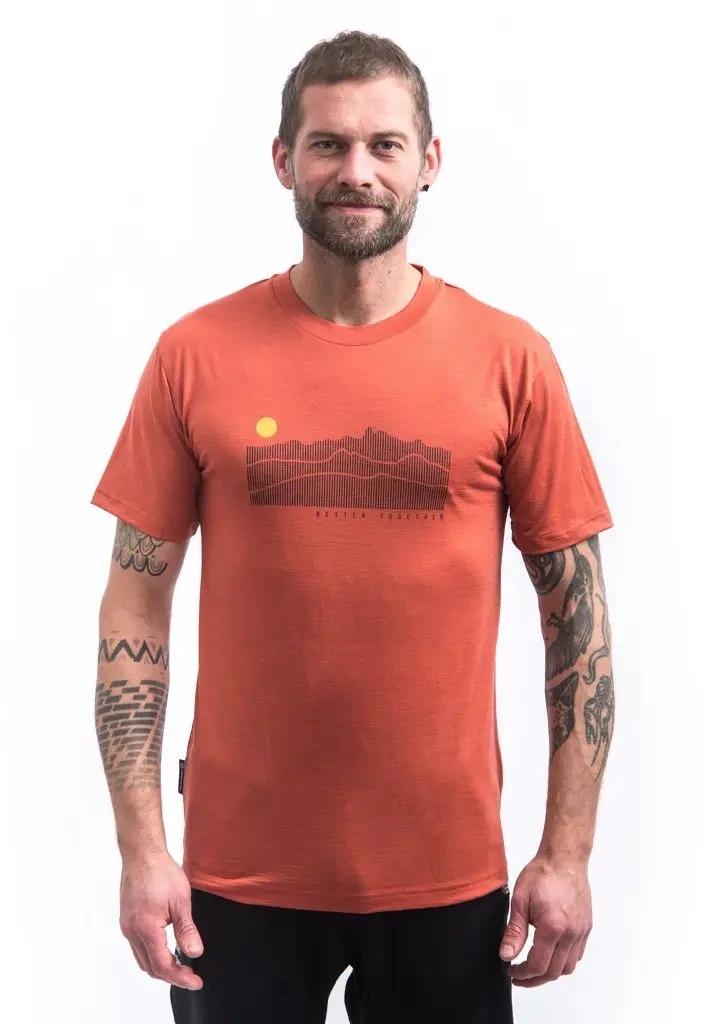 SENSOR MERINO ACTIVE SUNRISE pánské triko kr.rukáv terracotta Velikost: XXL - Obrázek 2
