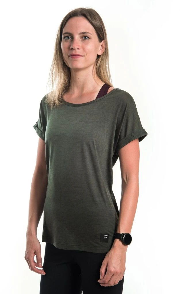 SENSOR MERINO AIR traveller dámské triko kr.rukáv olive green Velikost: M - Obrázek 2