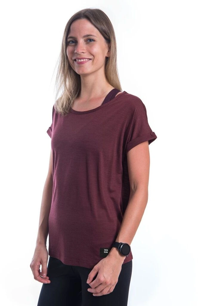 SENSOR MERINO AIR traveller dámské triko kr.rukáv port red Velikost: M 8592837089744 - Obrázek 2