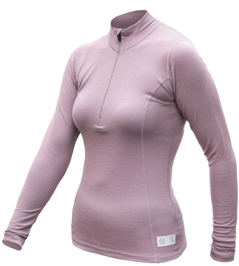 SENSOR MERINO DF dámské triko dl.rukáv zip mystic violet Velikost: M