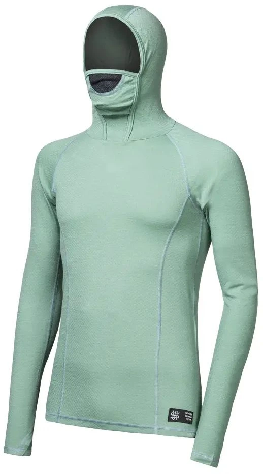 SENSOR MERINO DF pánské triko dl.rukáv s kapucí basil green Velikost: L