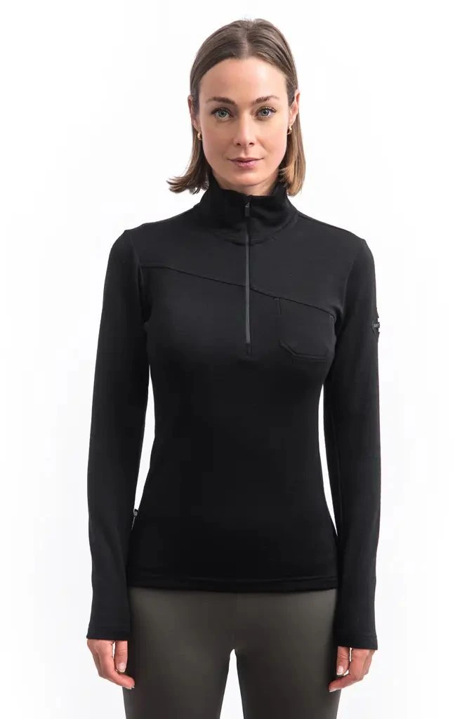 SENSOR MERINO EXTREME UP dámská mikina dl.rukáv zip černá Velikost: M - Obrázek 2