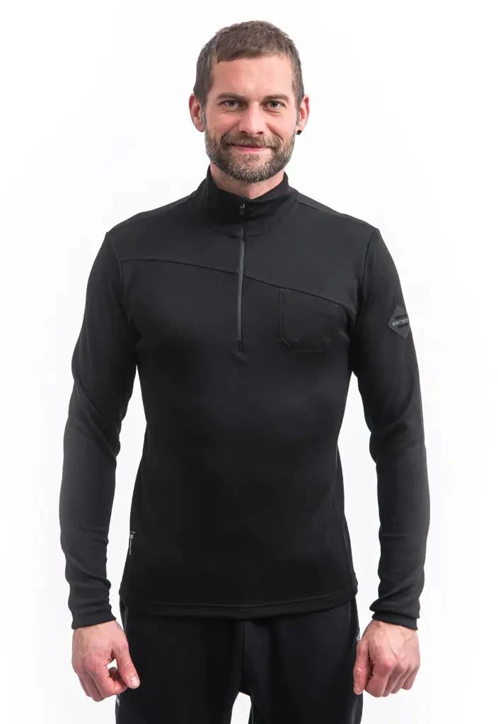 SENSOR MERINO EXTREME UP pánská mikina dl.rukáv zip černá Velikost: XXL - Obrázek 2