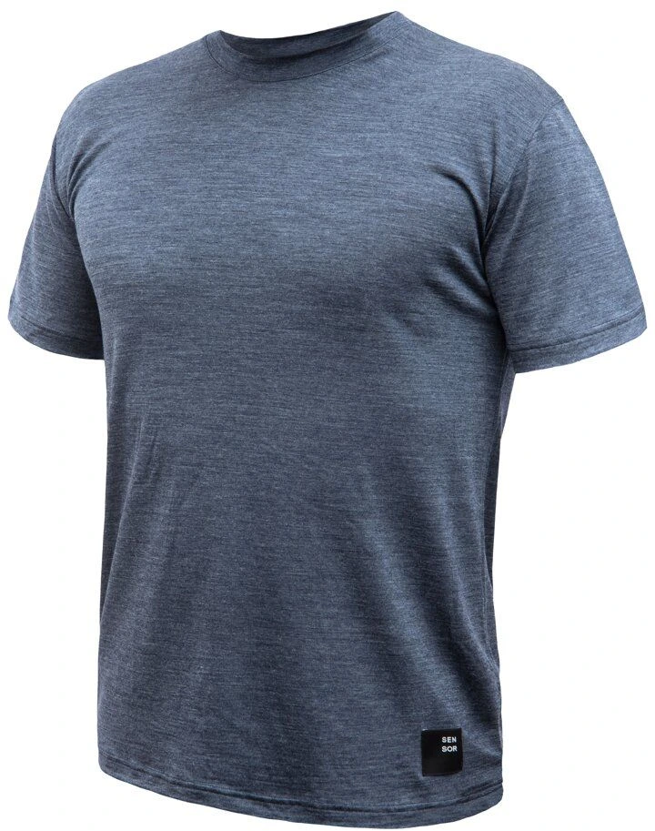 SENSOR MERINO LITE pánské triko kr.rukáv mottled blue Velikost: M 8592837098203