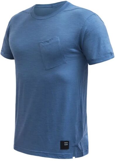 SENSOR MERINO AIR traveller pánské triko kr.rukáv riviera blue Velikost: S