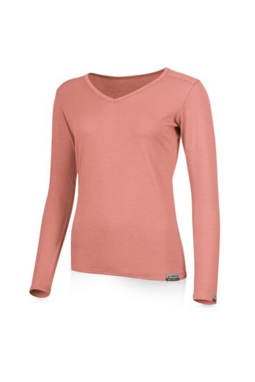 Lasting EVA 3333 krémové dámské merino triko s výstřihem Velikost: XL 8596445030310