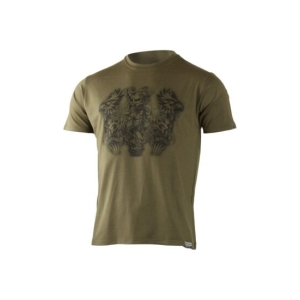 Lasting HERO 6369 zelené pánské merino triko s tiskem Velikost: XL 8595067876474