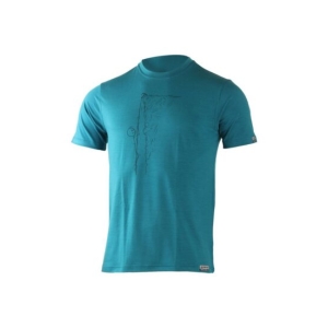 Lasting HORAL 5858 modré pánské merino triko s tiskem Velikost: XL
