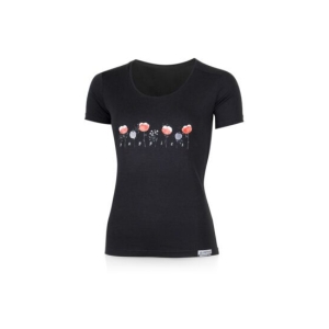 Lasting POPPY 9090 černé dámské merino triko s tiskem Velikost: XL 8596445059540