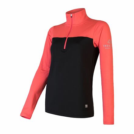 SENSOR COOLMAX THERMO dámská mikina zip černá/korál Velikost: L 8592837076607