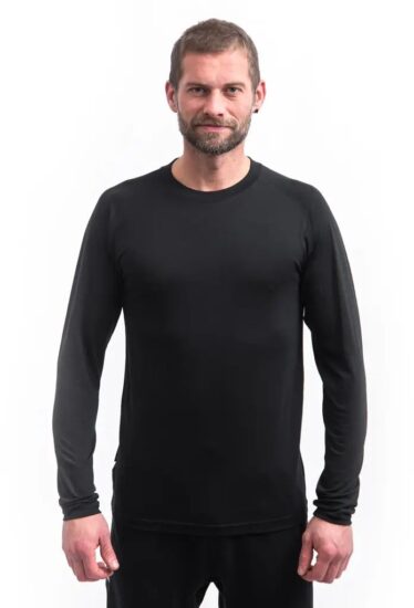 SENSOR MERINO ACTIVE NO LOGO pánské triko dl.rukáv raglan černá Velikost: L - Obrázek 2