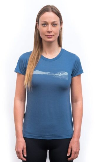SENSOR MERINO AIR HILLS dámské triko kr.rukáv riviera blue Velikost: M - Obrázek 2