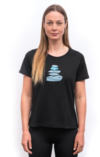 SENSOR MERINO BLEND STONE dámské triko kr.rukáv černá Velikost: XL - Obrázek 2