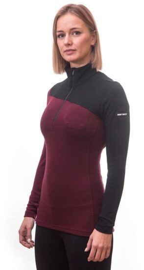 SENSOR MERINO EXTREME dámské triko dl.rukáv zip port red/černá Velikost: XL 8592837086156 - Obrázek 2