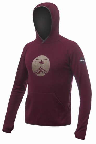 SENSOR MERINO UPPER HELI pánská mikina klokanka port red Velikost: L 8592837086187