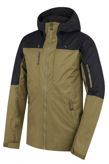 Husky Pánská hardshell bunda Nickin M khaki/black Velikost: XXL