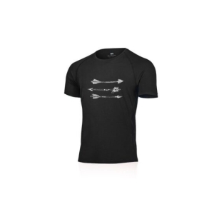 Lasting AROW 9090 černé pánské merino triko s tiskem Velikost: XL