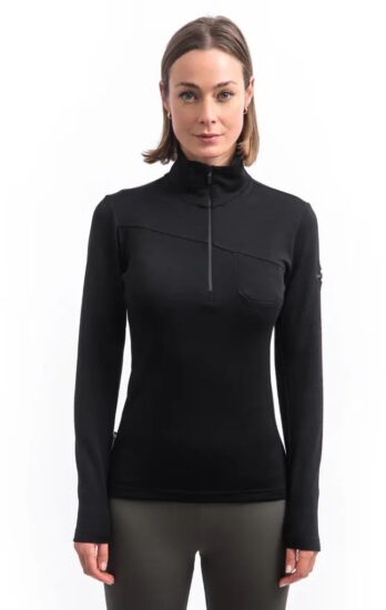 SENSOR MERINO EXTREME UP dámská mikina dl.rukáv zip černá Velikost: XL - Obrázek 2
