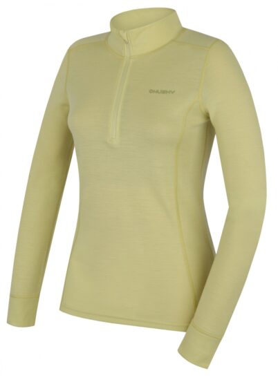 Husky Dámská merino mikina Aron Zip L bright green Velikost: XXL