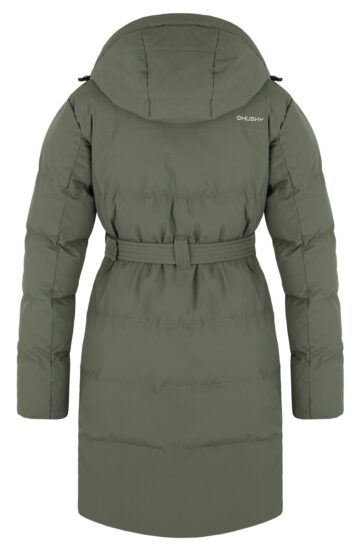 Husky Dámský hardshellový plněný kabát Nerine L khaki Velikost: XL - Obrázek 2