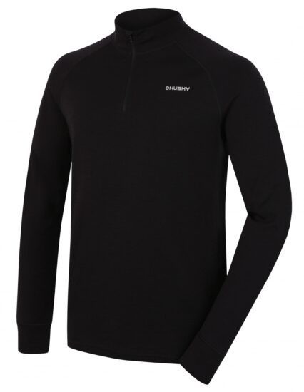 Husky Pánská merino mikina Aron Zip M black Velikost: XXL