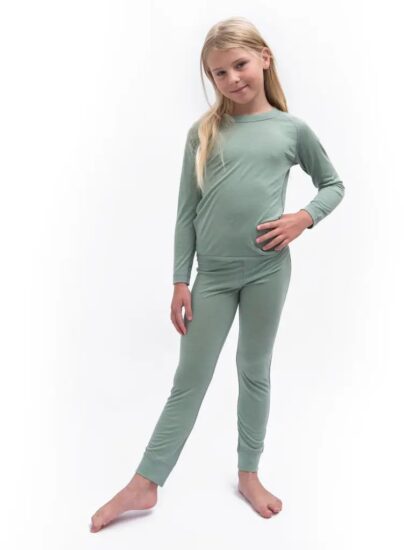 SENSOR MERINO AIR SET dětský triko dl.rukáv + spodky basil green Velikost: 110 - Obrázek 2