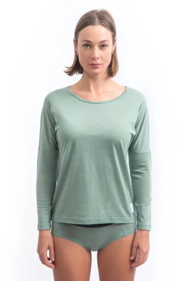 SENSOR MERINO AIR traveller dámské triko dl.rukáv basil green Velikost: S - Obrázek 2