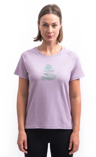 SENSOR MERINO BLEND STONE dámské triko kr.rukáv mystic violet Velikost: L - Obrázek 2