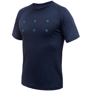 SENSOR MERINO BLEND TYPO pánské triko kr.rukáv deep blue Velikost: L