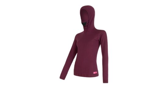SENSOR MERINO DF dámské triko dl.rukáv s kapucí lilla Velikost: XL 8592837033655