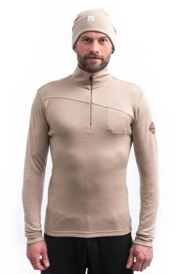 SENSOR MERINO EXTREME UP pánská mikina dl.rukáv zip almond beige Velikost: L - Obrázek 2