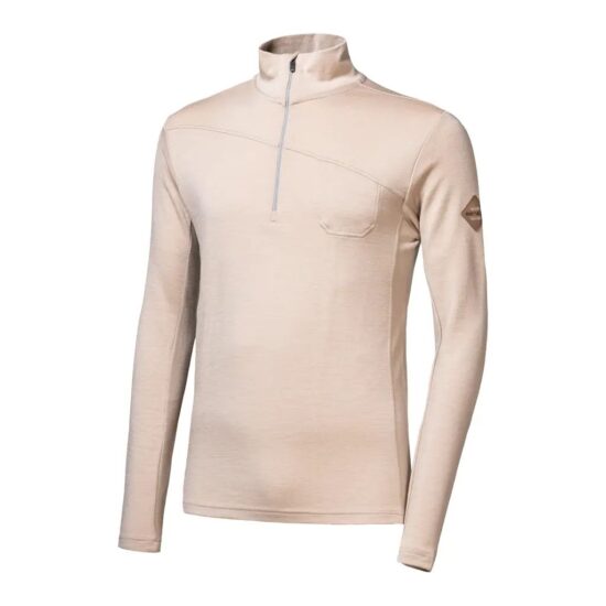 SENSOR MERINO EXTREME UP pánská mikina dl.rukáv zip almond beige Velikost: M