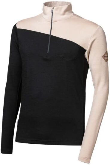 SENSOR MERINO EXTREME UP pánská mikina dl.rukáv zip černá/almond beige Velikost: M