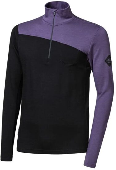 SENSOR MERINO EXTREME UP pánská mikina dl.rukáv zip černá/grape purple Velikost: S
