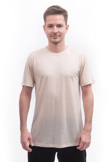 SENSOR MERINO LITE pánské triko kr.rukáv mottled beige Velikost: XXL - Obrázek 2
